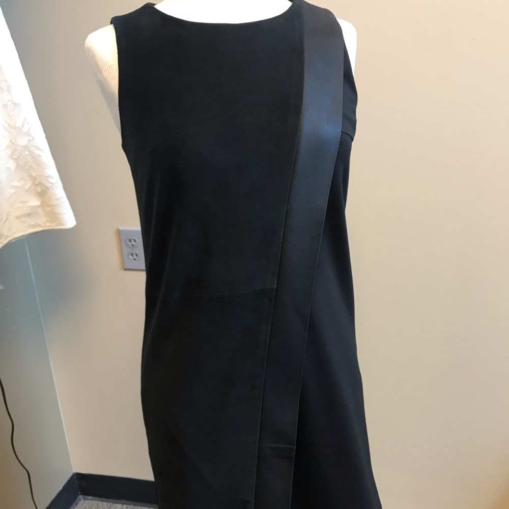 MyTribe Mock Wrap Dress w/ Leather Trim